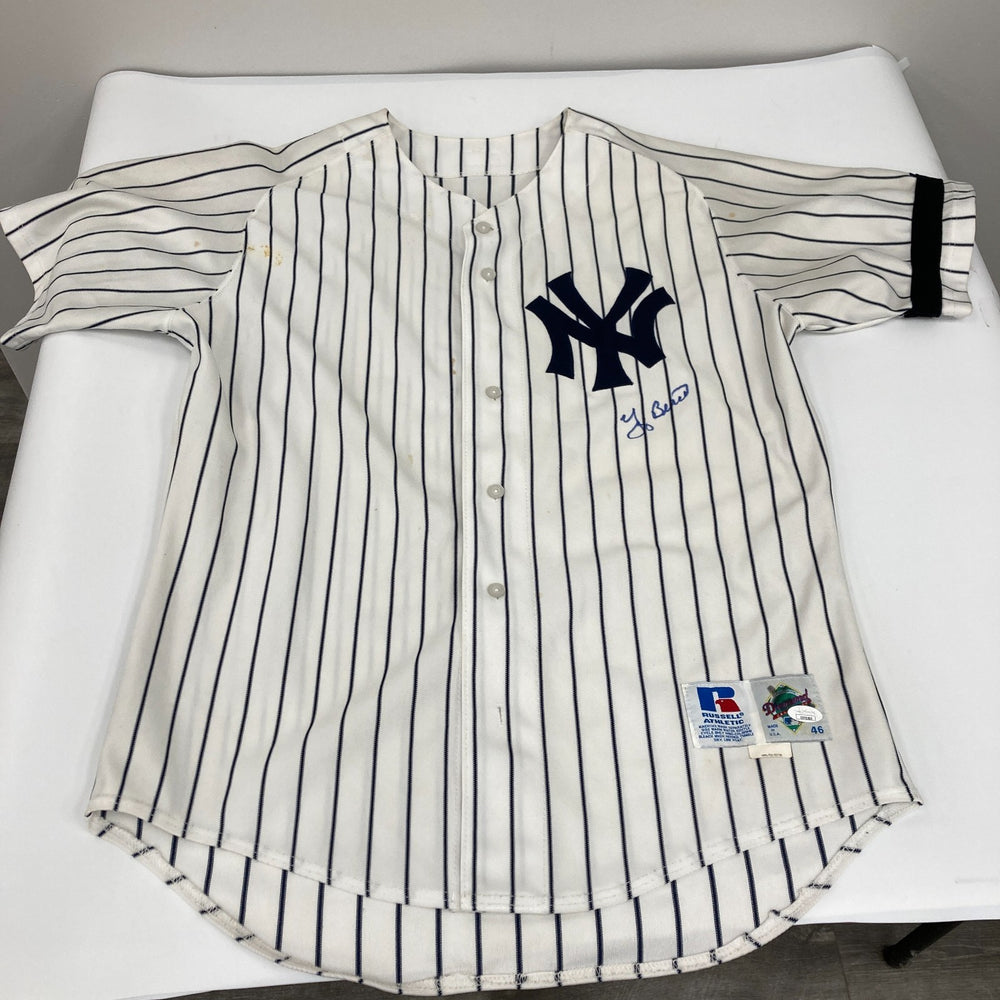 Yogi Berra Signed Game Used New York Yankees Old Timers Day Jersey JSA COA