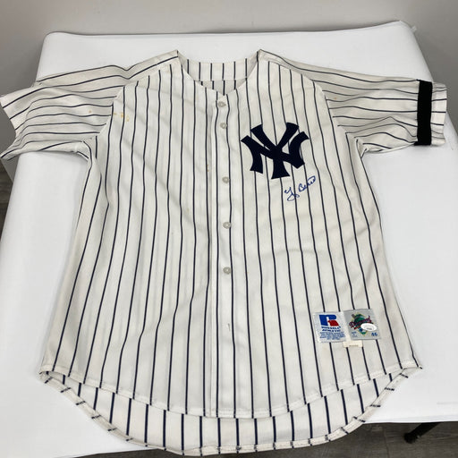 Yogi Berra Signed Game Used New York Yankees Old Timers Day Jersey JSA COA