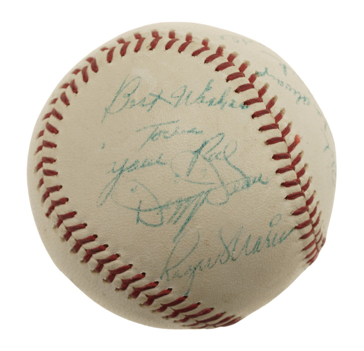 Mickey Mantle Roger Maris Elston Howard Signed 1960's AL Cronin Baseball JSA COA