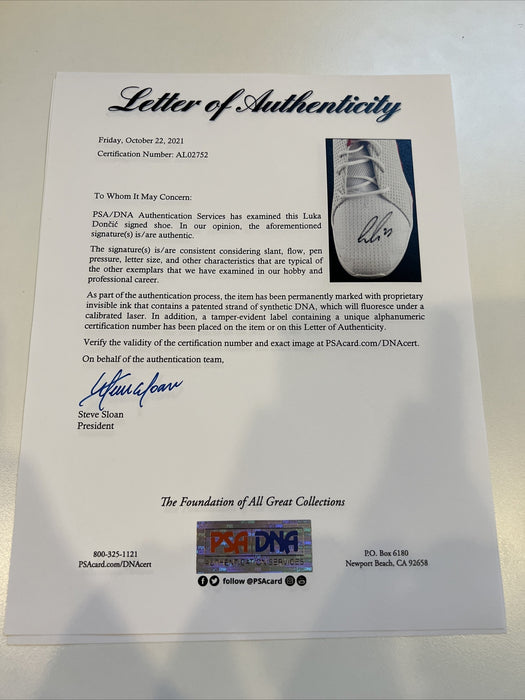 Luka Doncic Dual-Signed Jordan Game Model Sneakers Shoes PSA DNA COA
