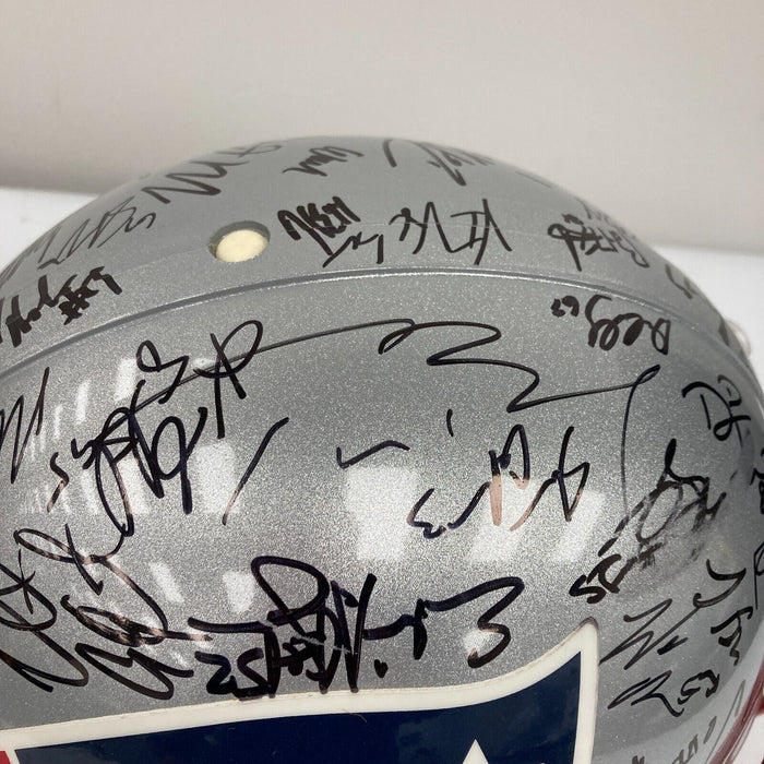 Tom Brady 2007 New England Patriots AFC Champs Team Signed Helmet 54 Sigs JSA
