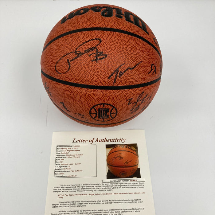 2021 Los Angeles Clippers Team Signed Basketball JSA COA