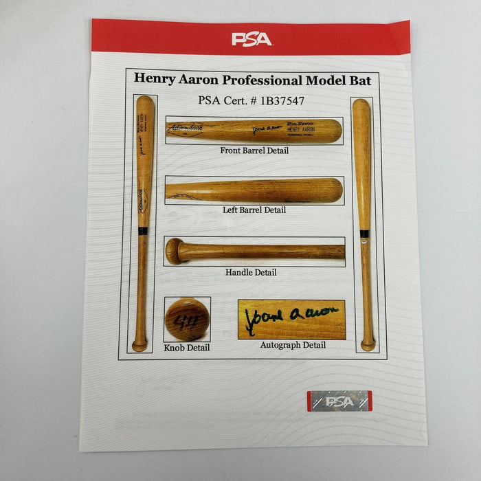 Hank Aaron Signed 1975- Game Used Baseball Bat PSA DNA & JSA COA
