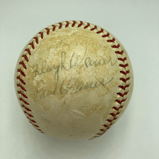 Paul Waner Lloyd Waner Frankie Frisch HOF Signed Baseball Beckett COA