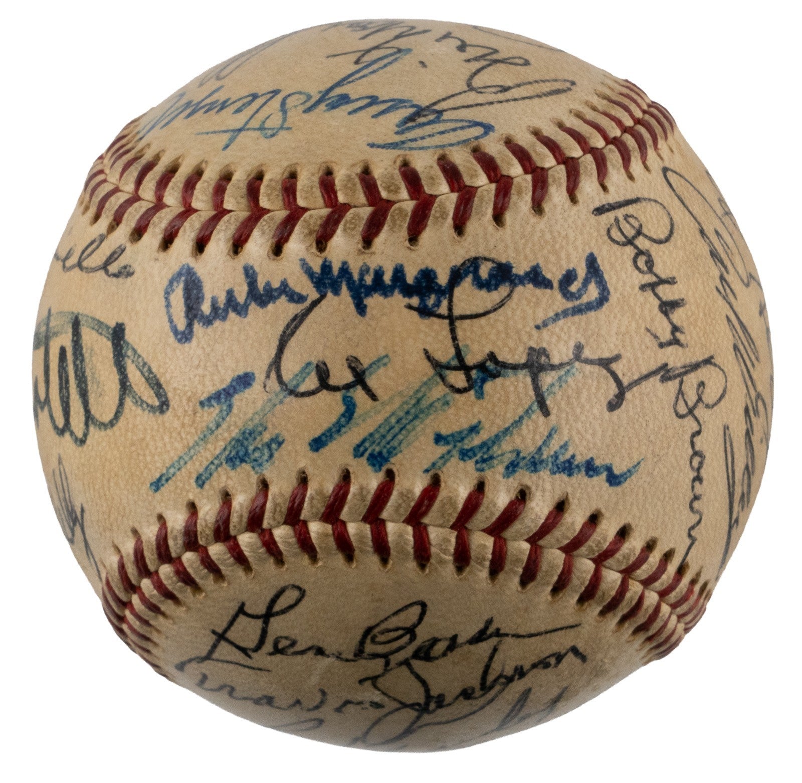 New York Yankees Giants Dodgers 1920's-1950's Legends Multi Signed Baseball JSA