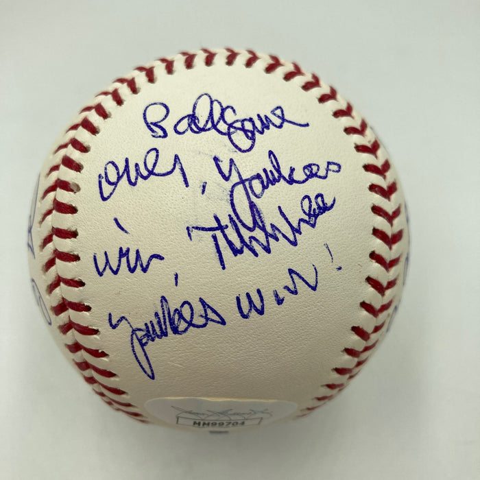 John Sterling Signed Heavily Inscribed STAT Baseball JSA COA RARE!
