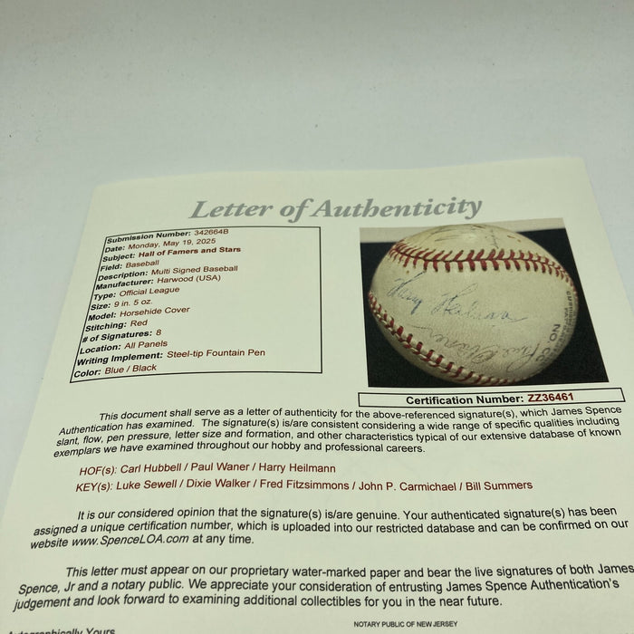 Harry Heilmann & Paul Waner Mutli Signed World War 2 Baseball JSA COA