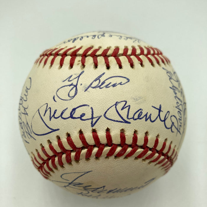 1961 New York Yankees World Series Champs Team Signed Baseball Mickey Mantle JSA