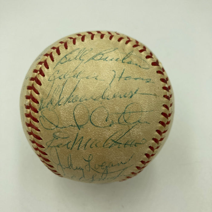 Hank Aaron 1960 Milwaukee Braves Team Signed Baseball JSA COA