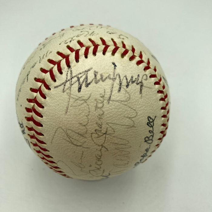 Mickey Mantle Joe DiMaggio Pie Traynor Hall Of Fame Multi Signed Baseball JSA