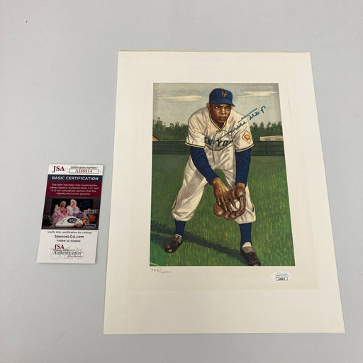 Willie Mays Signed 11x15 1953 Topps Photo Lithograph JSA COA