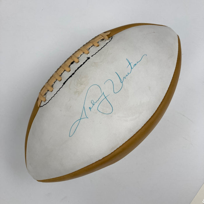 Johnny Unitas & Franco Harris Signed Vintage Spalding Football JSA COA