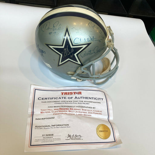 Dallas Cowboys HOF Legends Multi Signed Authentic Riddell Helmet Tristar COA