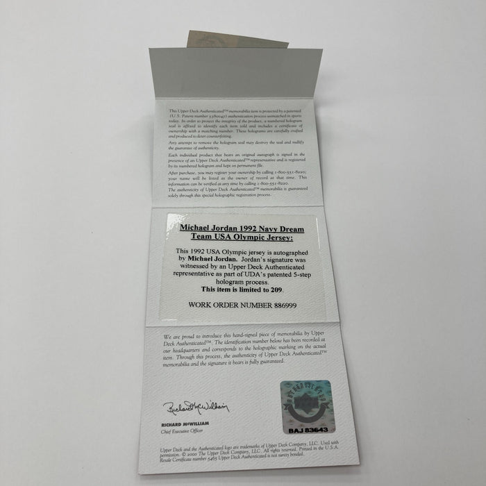 Michael Jordan Signed 1992 Team USA Dream Team Olympics Nike Jersey UDA PSA BAS