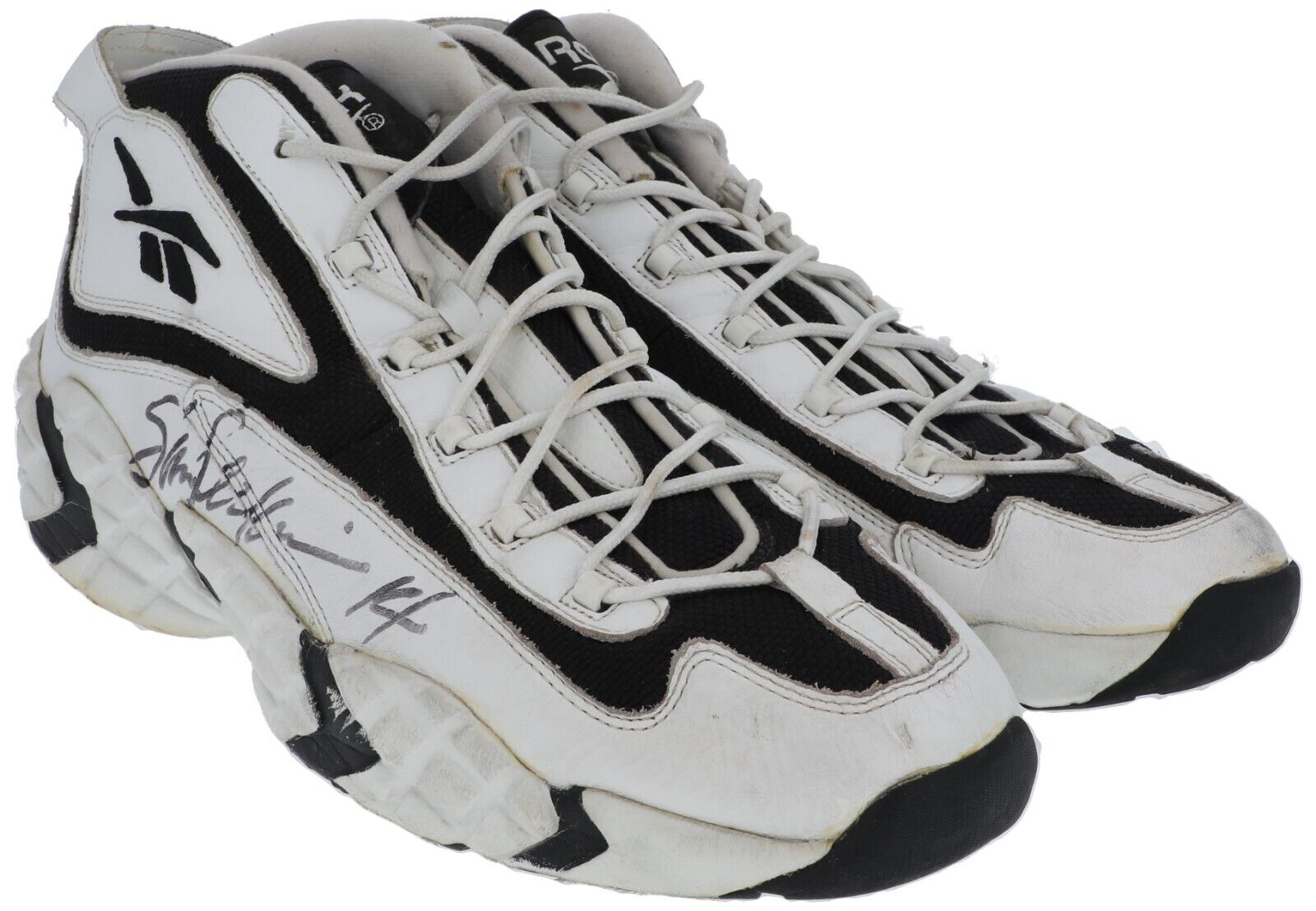 1996 Sam Perkins Game-Used Twice-Signed Seattle SuperSonics Reebok Sneakers BAS