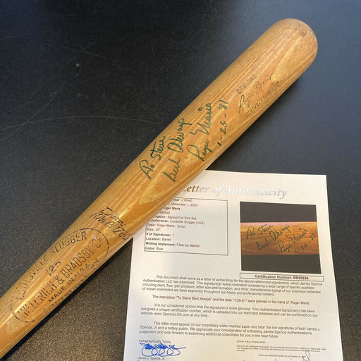 Beautiful Roger Maris Signed Autographed 1960's Game Model Baseball Bat JSA COA