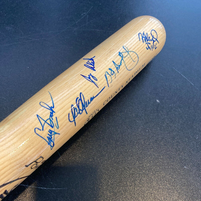 Milwaukee Brewers Legends Multi Signed County Stadium Commemorative Bat JSA COA