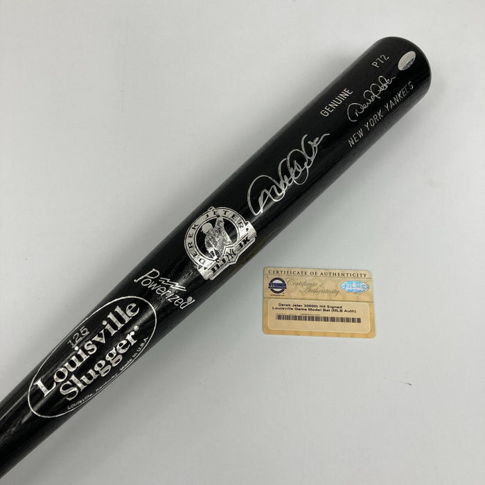 Derek Jeter Signed 3,000th Hit DJ3k Game Model Baseball Bat Steiner COA