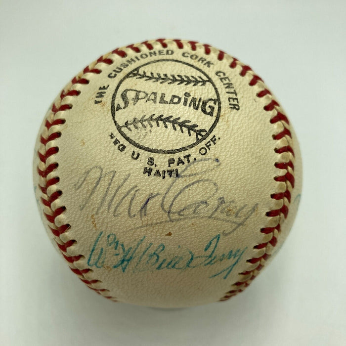 Harry Hooper Lefty Grove Max Carey Earle Combs Lloyd Waner Signed Baseball PSA