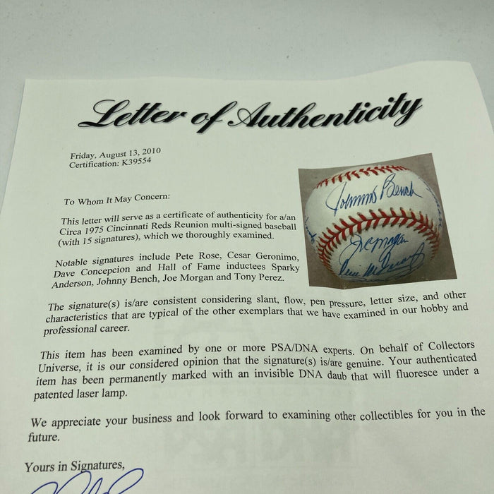1975 Cincinnati Reds World Series Champs Team Signed Baseball PSA DNA