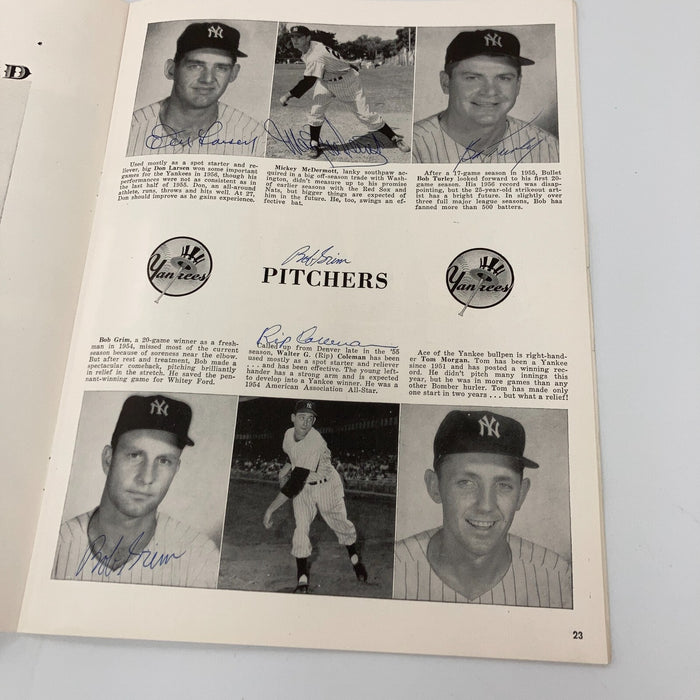 The Finest 1956 World Series Yankees Dodgers Signed Program Mantle Koufax JSA