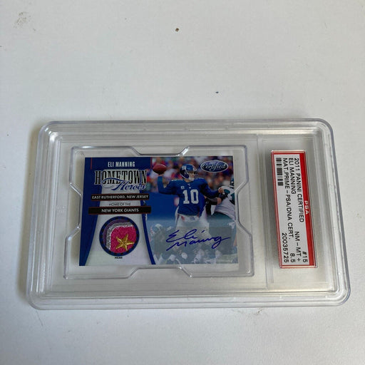 2011 Panini Certified Hometown Heroes Eli Manning Patch Auto #1/5 PSA 8.5