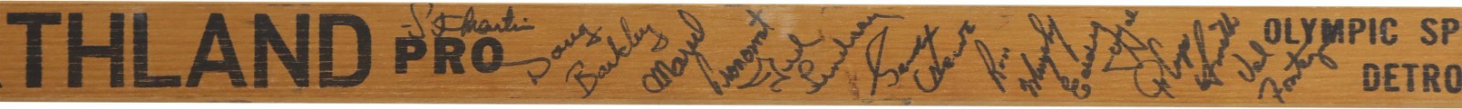 1964-65 Detroit Red Wings Team Signed Gordie Howe Game Issued Hockey Stick JSA