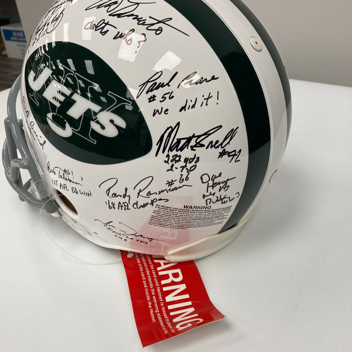 1969 New York Jets Super Bowl Champs Team Signed Authentic Game Helmet Steiner
