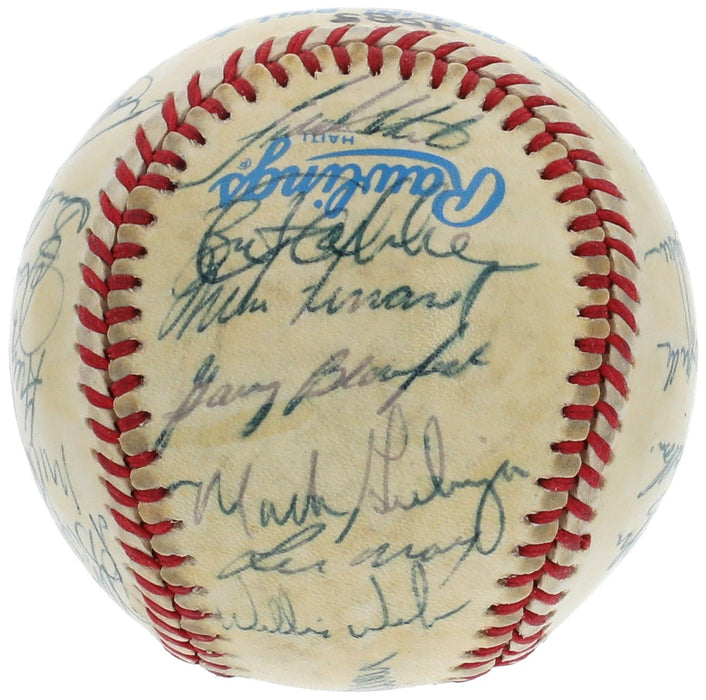 1985 Kansas City Royals World Series Champs Team Signed Baseball JSA COA