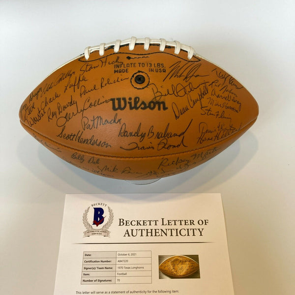 1970 Texas Longhorns National Champions Team Signed Football 70 Sigs! JSA COA
