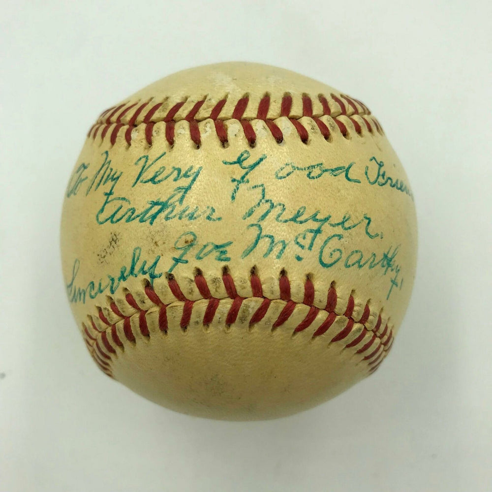 Beautiful Joe Mccarthy Single Signed National League Baseball With Beckett COA