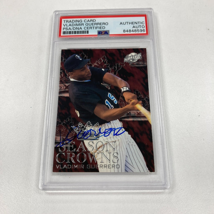1996 Fleer Excel Vladimir Guerrero Signed Autographed RC Rookie Card PSA DNA