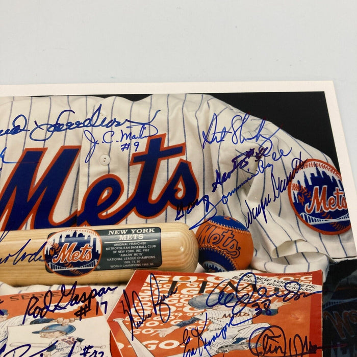 1969 New York Mets World Series Champs Team Signed 8x10 Photo Nolan Ryan Seaver