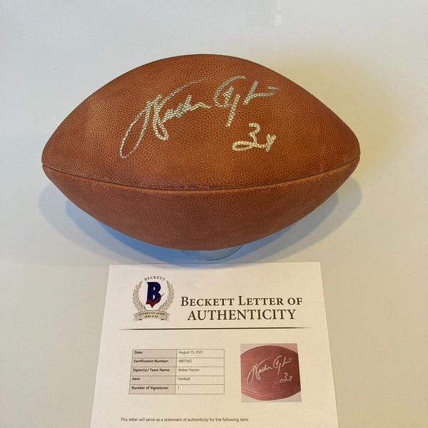 Walter Payton Signed Wilson NFL Game Football Beckett COA