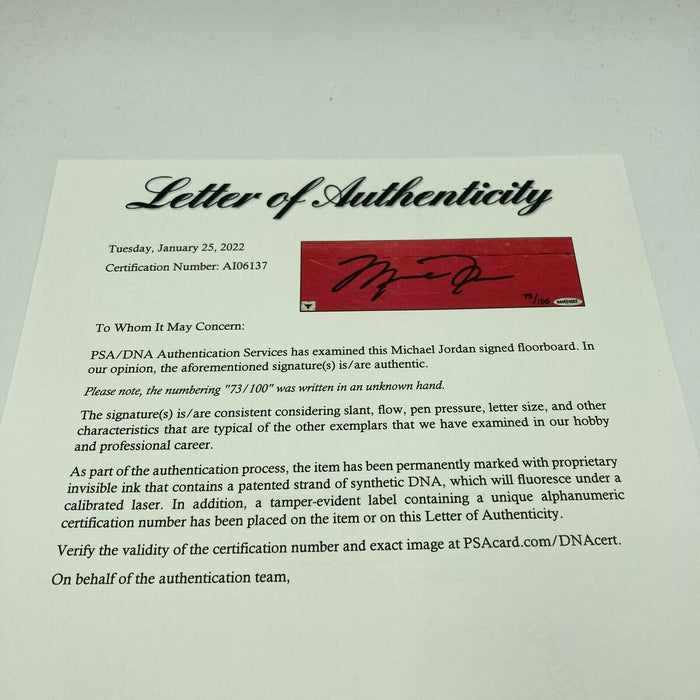 Beautiful Michael Jordan Signed Bulls Game Used Floor Wings Display UDA & PSA