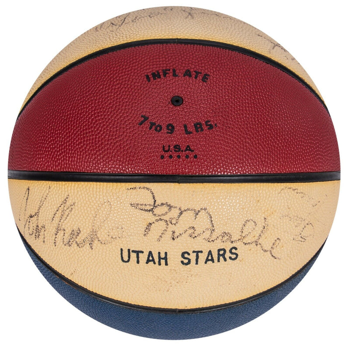1974-75 Utah Stars Team Signed ABA Official Rawlings Basketball Beckett COA