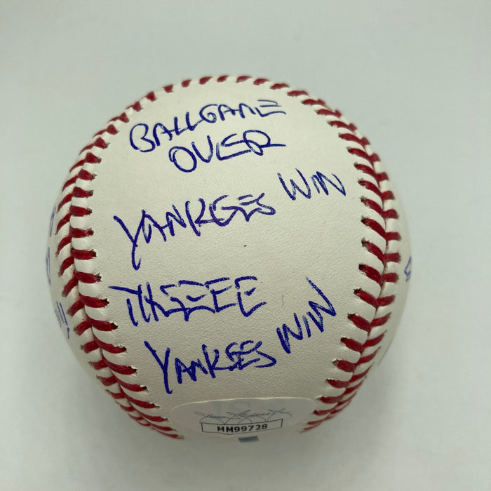 John Sterling Signed Heavily Inscribed STAT Baseball JSA COA RARE!
