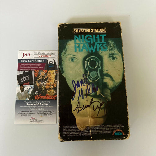 Jamie Gillis & Lindsay Wagner Signed Night Hawks VHS Movie JSA COA