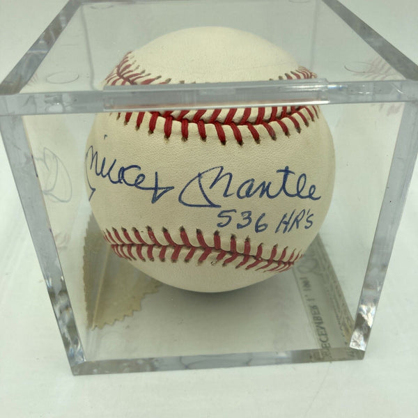 Beautiful Mickey Mantle 536 Home Runs Signed Baseball JSA COA Graded MINT 9