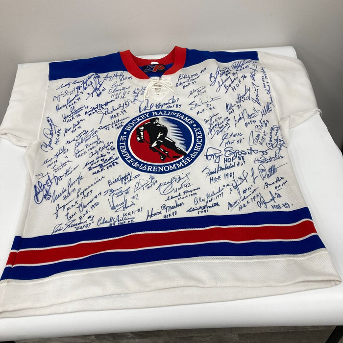 Incredible NHL Hockey Hall Of Fame Multi Signed Jersey 66 Signatures JSA COA