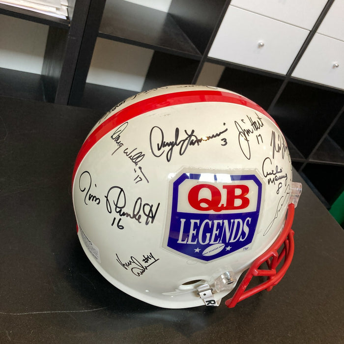 Johnny Unitas HOF Quarterback Legends Signed Full Size Helmet 18 Sigs JSA COA