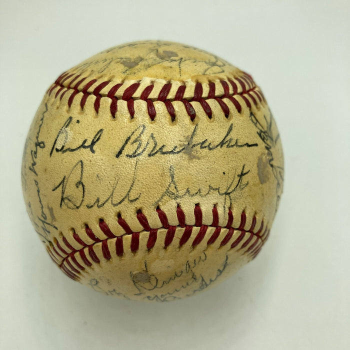 Honus Wagner Paul Waner Arky Vaughan Pie Traynor Chuck Klein Signed Baseball JSA