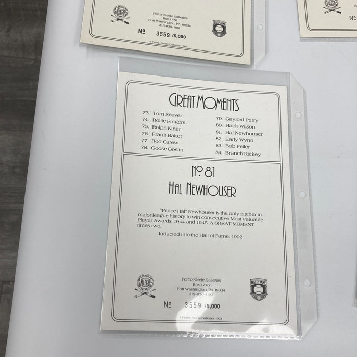 Lot Of (12) Perez Steele Hall Of Fame Great Moments Postcards