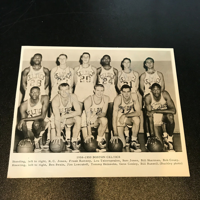 1958-59 Boston Celtics NBA Champs Team Signed Photo Bill Russell JSA COA