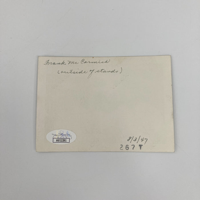 Frank McCormick Signed Original 1946 Snapshot Photo Cincinnati Reds JSA COA