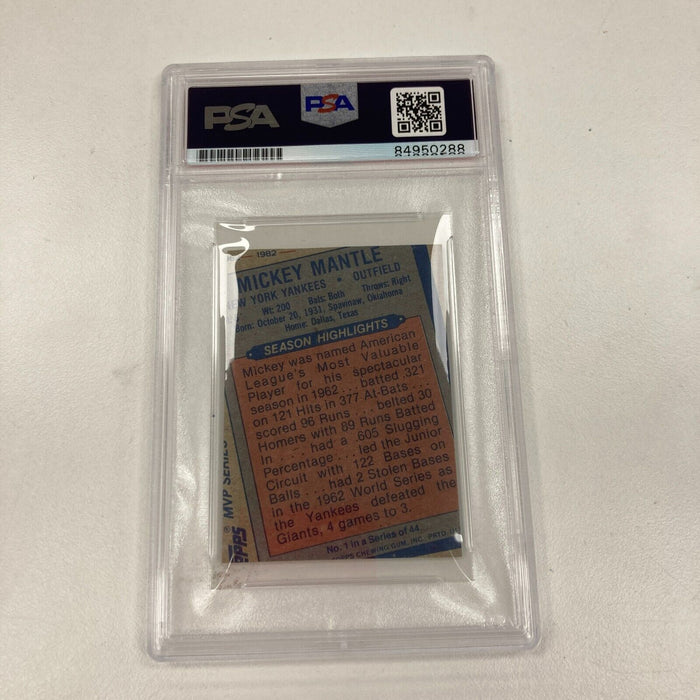 1962 Topps Mickey Mantle Signed Reprint Baseball Card PSA DNA Certified