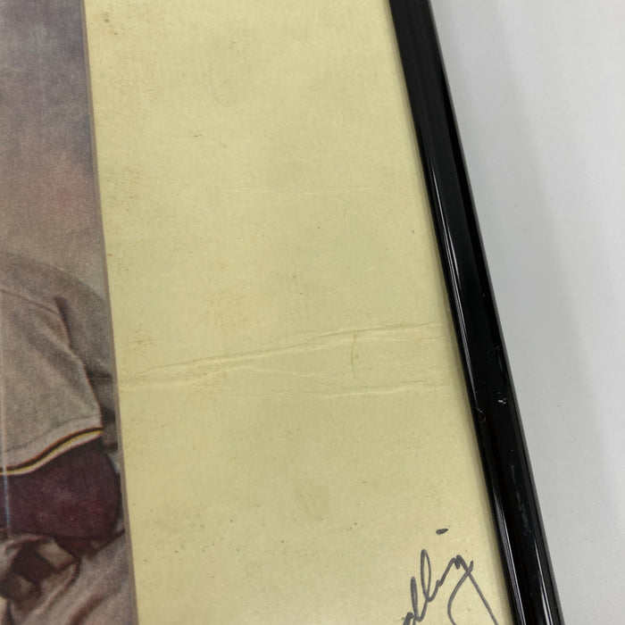 Mickey Mantle Joe Dimaggio HOF Multi Signed Norman Rockwell Photo Beckett COA