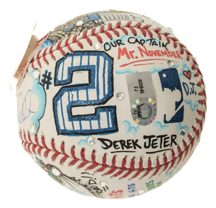 Derek Jeter Signed Charles Fazzino Hand Painted Pop Art Baseball MLB & Steiner