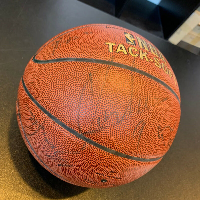 2002-03 San Antonio Spurs Champions Team Signed Basketball Tim Duncan JSA COA
