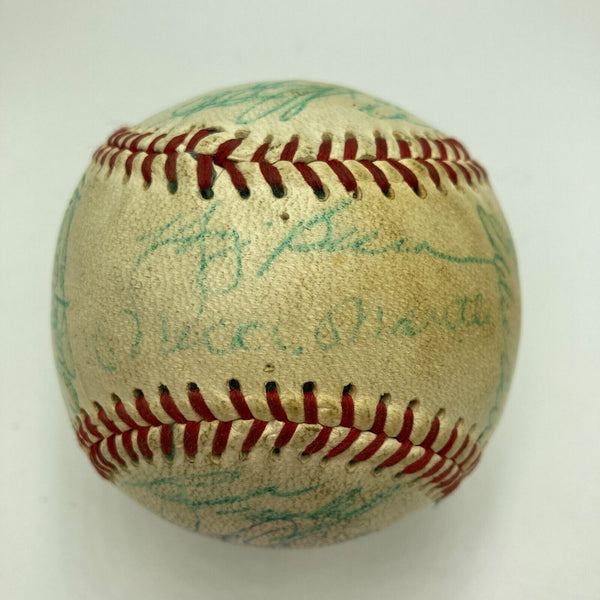 1957 New York Yankees AL Champs Team Signed Baseball Mickey Mantle JSA COA